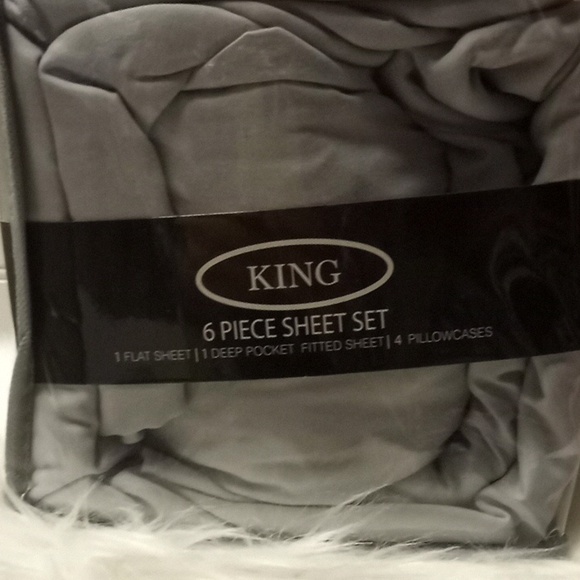 Bamboo Essence King Size Light Gray- 6 Piece Sheet Set - Picture 5 of 10